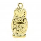 Russian nesting doll charm in Gold