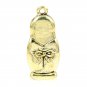 Russian nesting doll charm in Gold