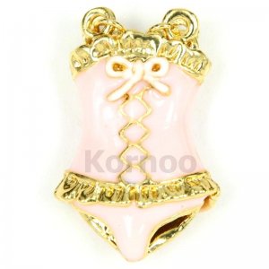 Enamel Sexy Pink Corset charm