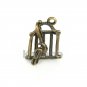 Bronze Movable Bird in Cage Charm