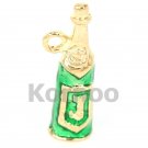 Fine classic enamel champagne charm in Gold