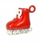 Enamel Roller Skate Boot Charm with Rhinestone wheels