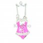 Enamel Sexy Violet Red Silver Corset charm