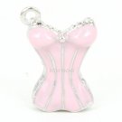 Victorian Sexy Cross back Pink Corset charm
