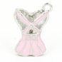 Victorian Sexy Cross back Pink Corset charm