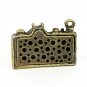 Lomo Camera Charm with Leather Side and RhineStone Lens