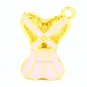 Victorian Sexy Crossback Pink Corset charm in Gold
