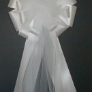 WHITE Floral Satin Florist Ready Wedding Pew Bows