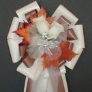 IVORY/CHOCOLATE Fall Pew Bows - Wedding