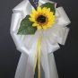 SUNFLOWER w/Leaves Pew Bows - Wedding Decorations