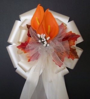 Ivory/Fall Autumn Pew Bows