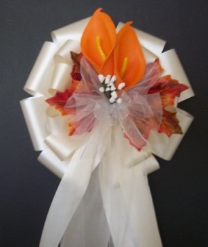 IVORY/Fall Autumn Pew Bows - Wedding Decorations