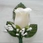 Wedding Package 14 items White & Royal Blue Rose Buds Bouquet's/Boutonniere's/Corsages - Wedding -
