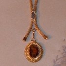 Vintage Sarah Coventry Lavalier Necklace with Amber Rhinestone