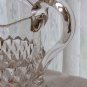 Diamond Point Footed Creamer with Applied Handle - Antique Pressed Glass