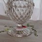 Diamond Point Footed Creamer with Applied Handle - Antique Pressed Glass