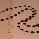 Vintage Black Crystal Necklace circa 1970s or 80s