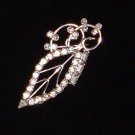 Vintage Sterling and Rhinestone Brooch Marked LG