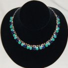 Vintage Coro Necklace - Thermoset and Rhinestones in Blue