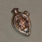 Vintage Sterling Silver Pendant - Perfumer with Floral Design