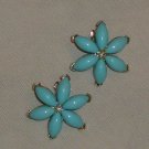 Vintage Earrings by Star - Faux Turquoise Flowers