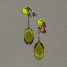 Vintage Earrings - Lucite Dangles in Green - Ultra Mod!