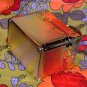 SOLD~ Vintage Delill Train Case Handbag with Gold Texture Stripe Pattern