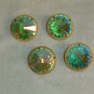 Vintage Rivoli Cut Rhinestone Buttons - Four Pieces