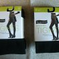 Two Pairs Of No Nonsense Black Brushed Tights Size Small