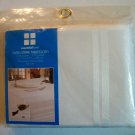 Essential Home Satin Stripe White/Off-White Fabric Tablecloth 52 X 70  Inches
