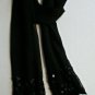 Mixit Versatile Black Lightweight Fall / Winter Scarf W/ Embellishments