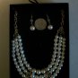 Gift Box Set Synthetic Pearl Drop Earrings Necklace Set