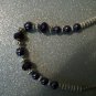 Chic Purple Beaded & Silver Earring Adjustable Necklace Set
