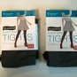 Two  Pairs No Nonsense Gray (Grey) Opaque Tights Size Medium