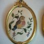 Two Vintage Hand Needlework Plagues Featuring Birds By Cathy Needlecraft