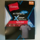 One Boys Hanes 4-Pack X-Temp T-Shirts Size Medium (10-12 )
