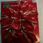 Three Big 10" Red Sheen Gold Trim Christmas Holiday Bows