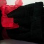 Three Piece Womens Covington Black Fringe Scarf, Hat & Glove Set