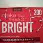 Two Boxes Holiday Christmas Multicolor Icicle Lights White Wire 200 Per Box