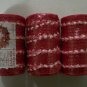 Three Red & White Premium Mesh Ribbons For Craft Projects