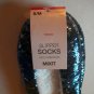 Womens Blue Sequins Slipper Socks S/M Small / Medium By Mixit