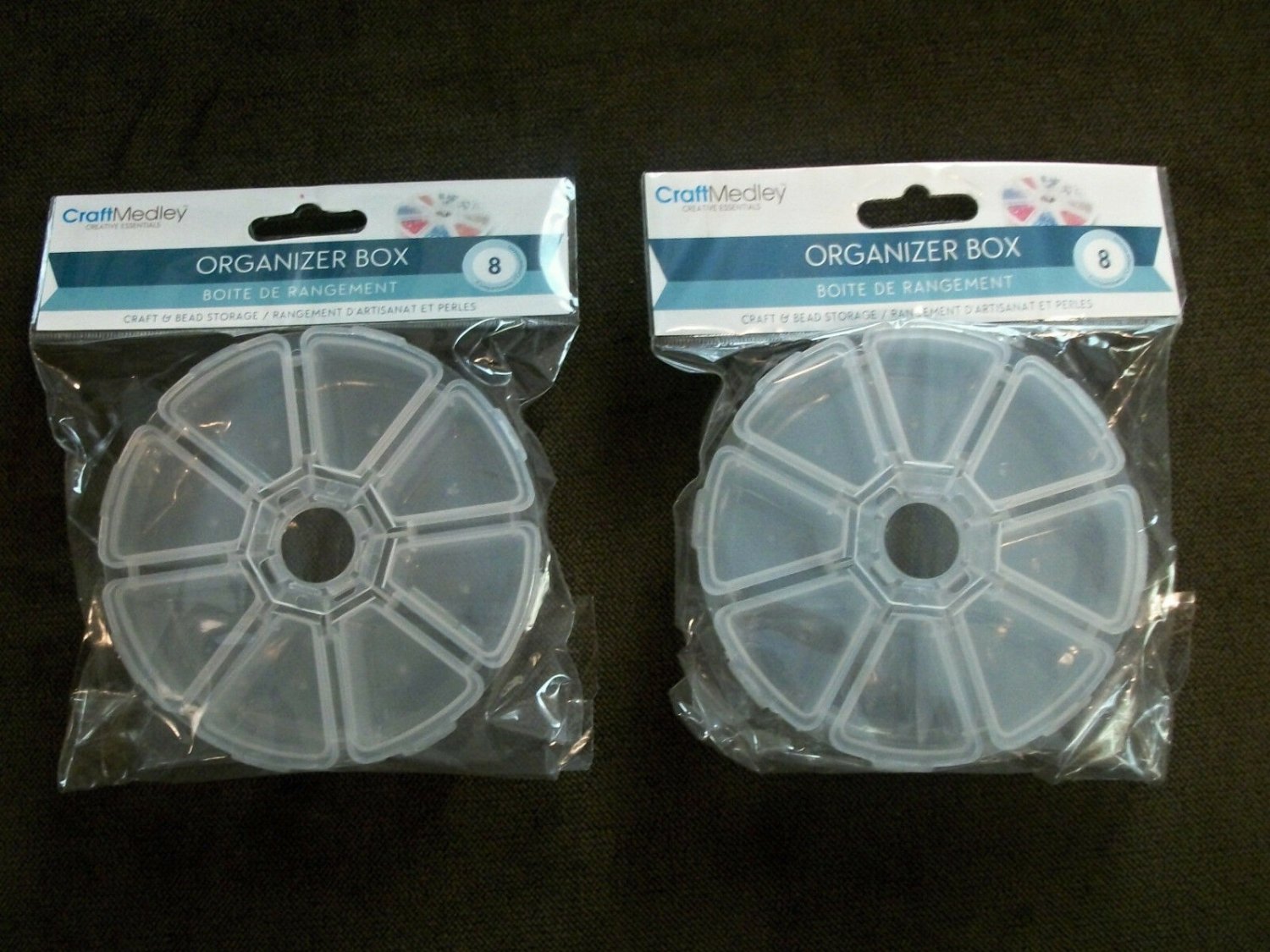 Two Packages Of Craft Organizer Boxes By Craft Medley