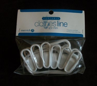 Portable Clothes Line with Grip Clips  By Merrick