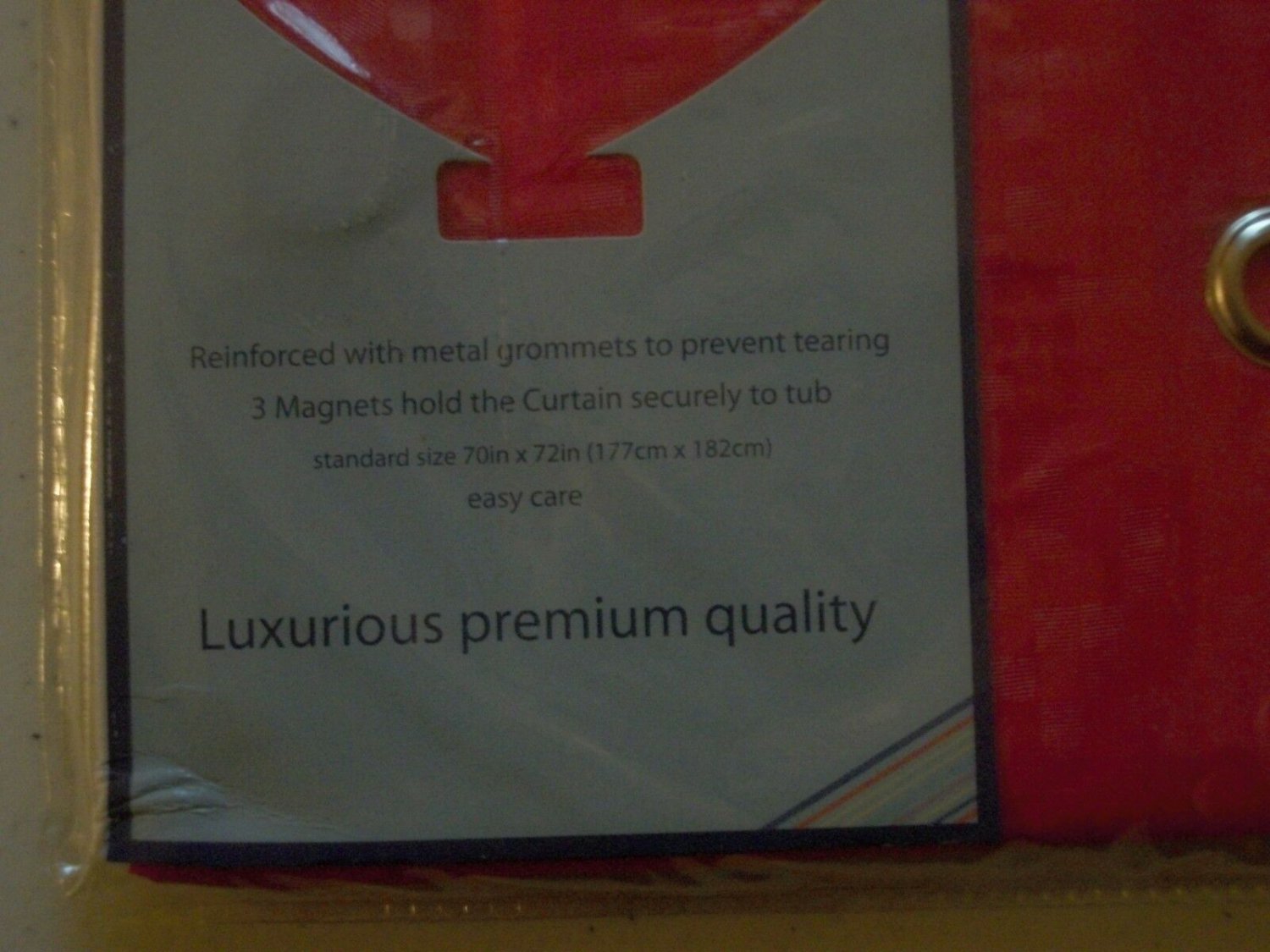 Dark Pink Vinyl Shower Curtain With Hooks 70 x 72 Inches