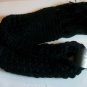 Black Cable Knit Winter Scarf For Women With Fringes