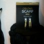 Black Cable Knit Winter Scarf For Women With Fringes