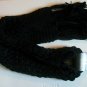 Black Cable Knit Winter Scarf For Women With Fringes