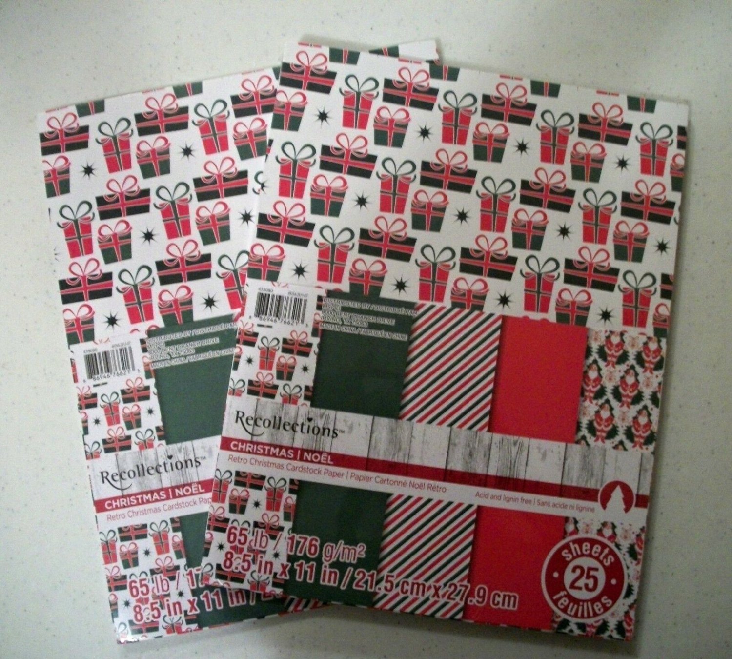 Two Packages Of Christmas Holiday Cardstock For Craft Projects