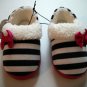 Multicolor Bow Tie & Stripes Little Girls Slippers Size 7-8