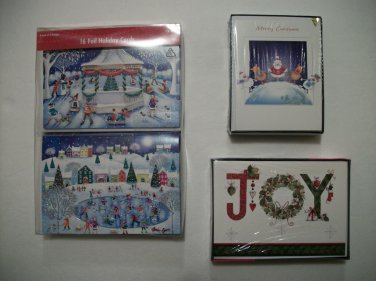 Three Boxes Christmas Holiday Greeting Cards Lot #24